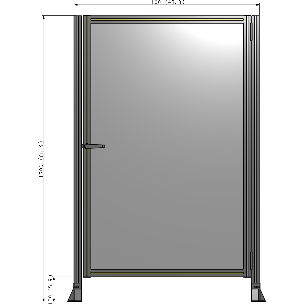G6-1700-1100-0150-EYPTA GUARDING PANEL 1700MM TALL X 1100MM WIDE 1/4'' POLYCARBONATE