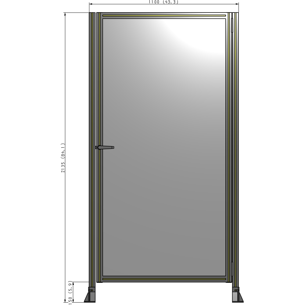 G6-2135-1100-0150-EYPTK GUARDING PANEL 2135MM TALL X 1100MM WIDE 1/4'' POLYCARBONATE