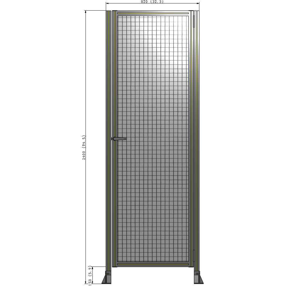 G6-2400-0820-0150-EYMTA GUARDING PANEL 2400MM TALL X 820MM WIDE 1'' MESH