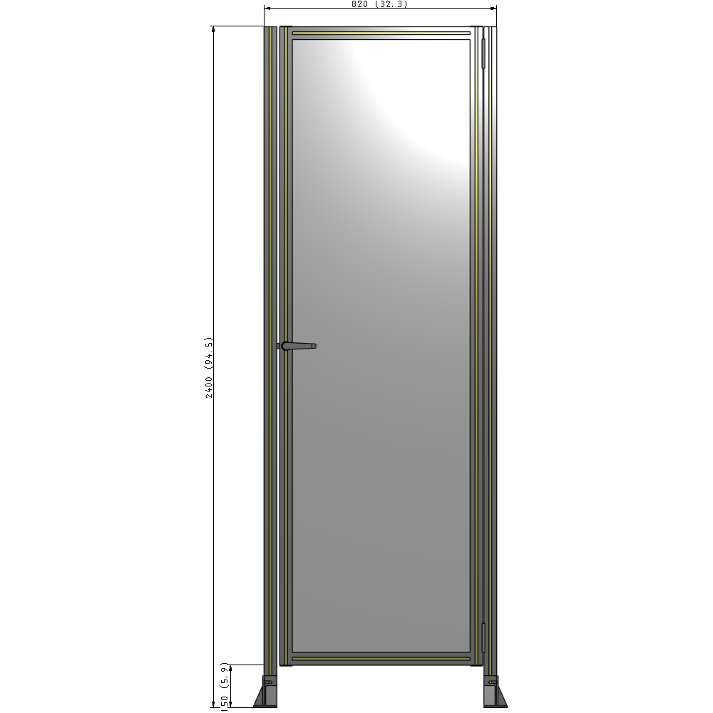 G6-2400-0820-0150-EYPTA GUARDING PANEL 2400MM TALL X 820MM WIDE 1/4'' POLYCARBONATE