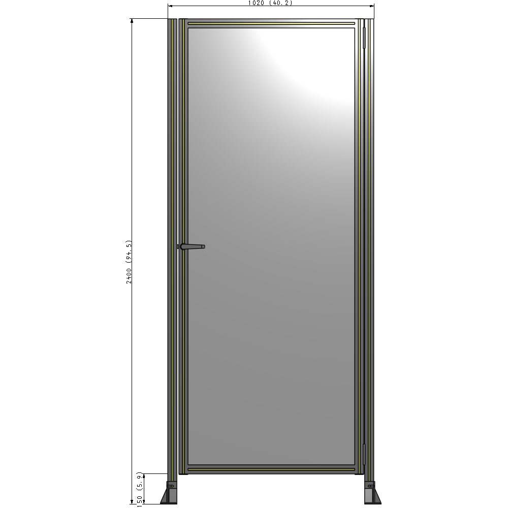 G6-2400-1020-0150-EYPTK GUARDING PANEL 2400MM TALL X 1020MM WIDE 1/4'' POLYCARBONATE