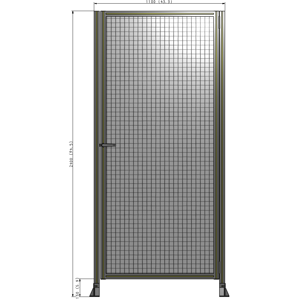 G6-2400-1100-0150-EYMTA GUARDING PANEL 2400MM TALL X 1100MM WIDE 1'' MESH