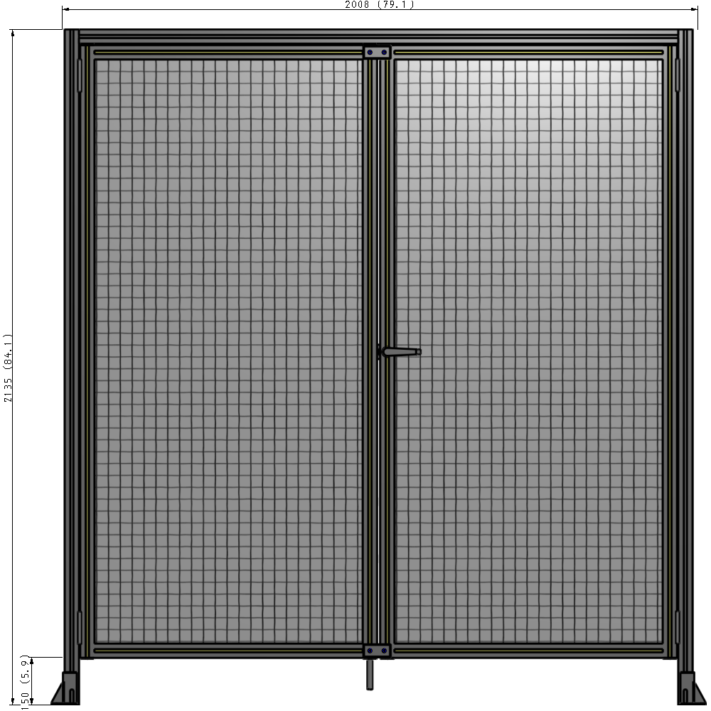 J1-2135-2000-0150-UYMTA GUARDING PANEL 2135MM TALL X 2000MM WIDE 1" MESH