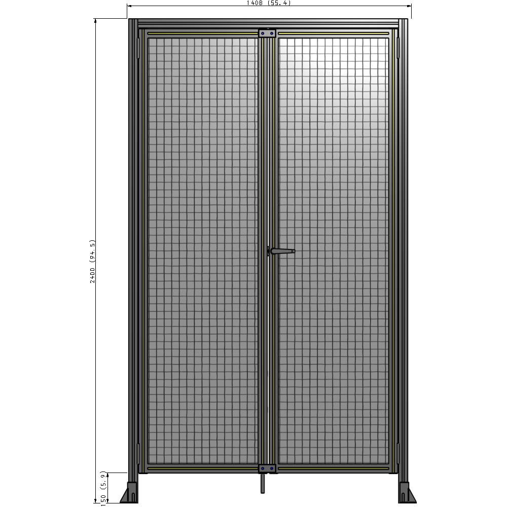 J1-2400-1400-0150-UYMTK GUARDING PANEL 2400MM TALL X 1400MM WIDE 1" MESH