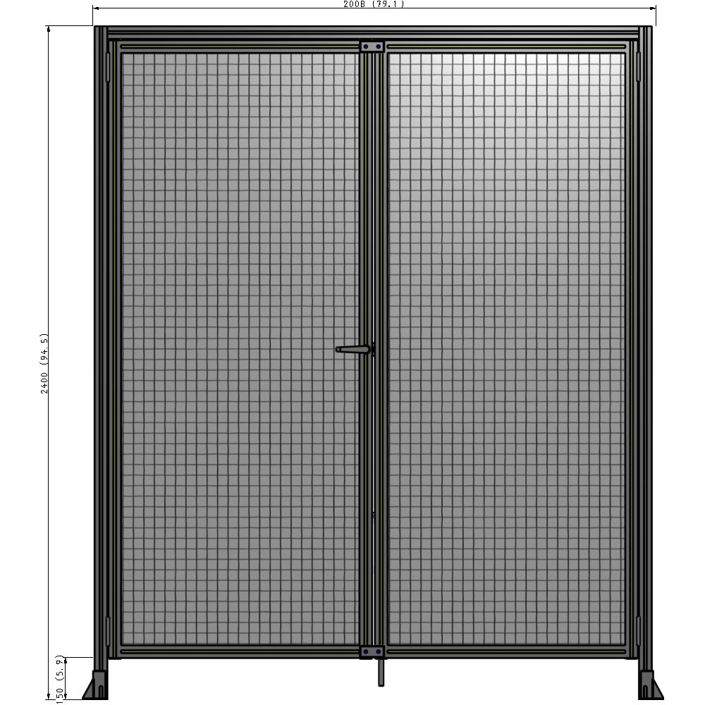 J1-2400-2000-0150-TYMTK GUARDING PANEL 2400MM TALL X 2000MM WIDE 1" MESH