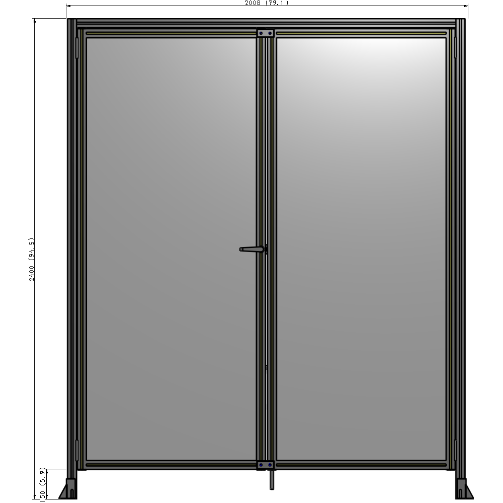 J1-2400-2000-0150-TYPTK GUARDING PANEL 2400MM TALL X 2000MM WIDE 1/4'' POLYCARBONATE
