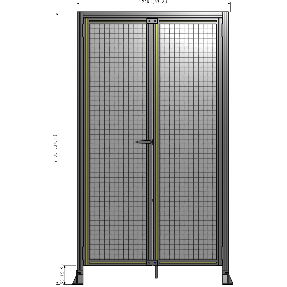 J3-2135-1200-0150-TYMTA GUARDING PANEL 2135MM TALL X 1200MM WIDE 1" MESH