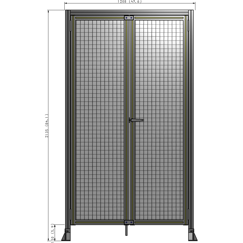 J3-2135-1200-0150-UYMTK GUARDING PANEL 2135MM TALL X 1200MM WIDE 1" MESH