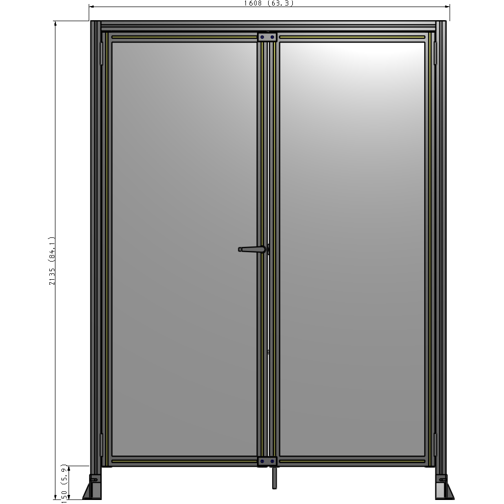 J3-2135-1600-0150-TYPTK GUARDING PANEL 2135MM TALL X 1600MM WIDE 1/4'' POLYCARBONATE