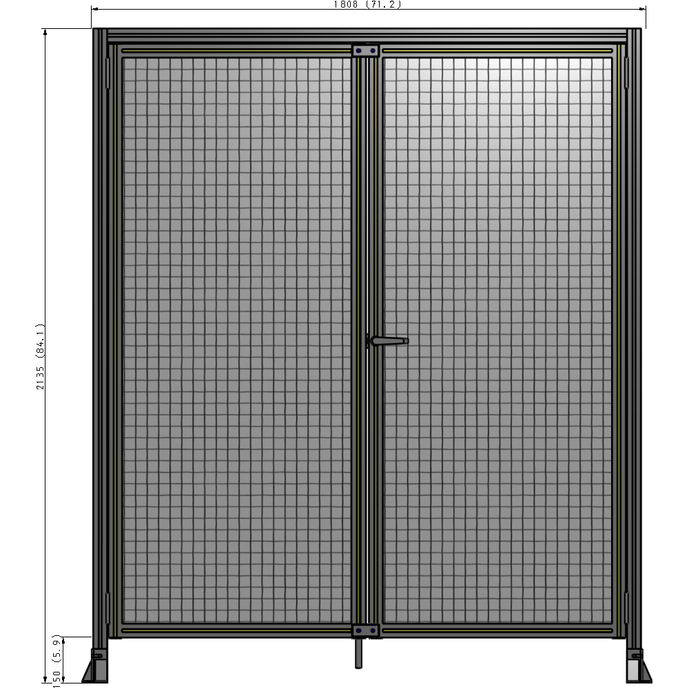 J3-2135-1800-0150-UYMTK GUARDING PANEL 2135MM TALL X 1800MM WIDE 1" MESH