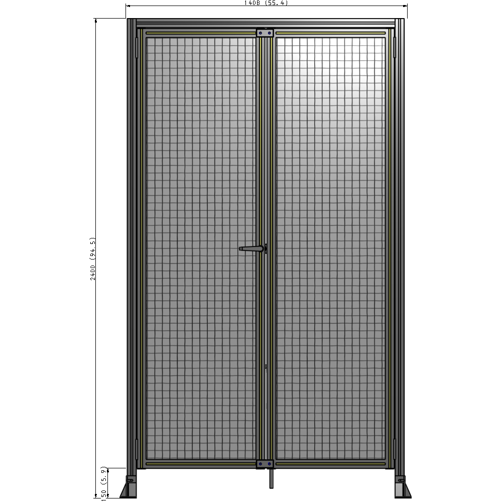 J3-2400-1400-0150-TYMTK GUARDING PANEL 2400MM TALL X 1400MM WIDE 1" MESH