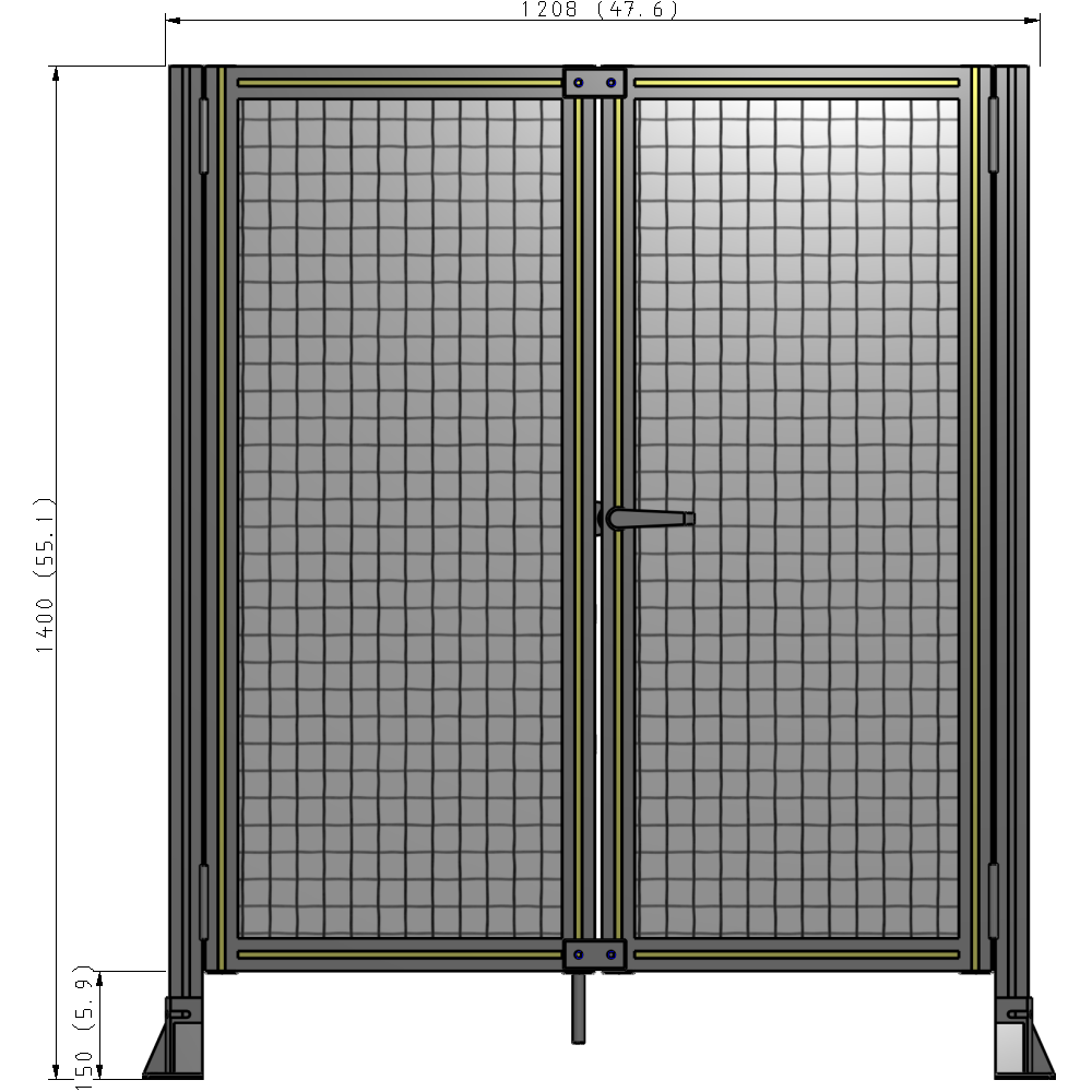J4-1400-1200-0150-UYMTA GUARDING PANEL 1400MM TALL X 1200MM WIDE 1" MESH
