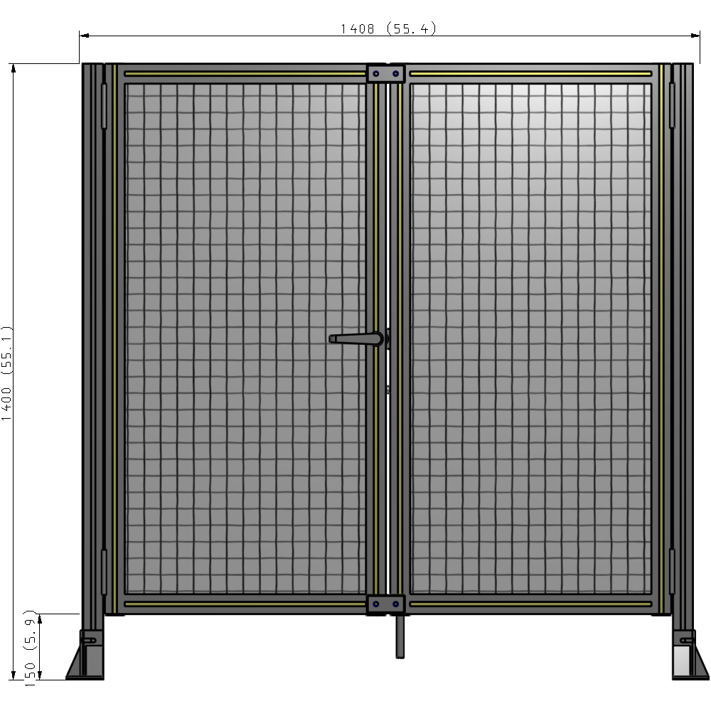 J4-1400-1400-0150-TYMTA GUARDING PANEL 1400MM TALL X 1400MM WIDE 1" MESH