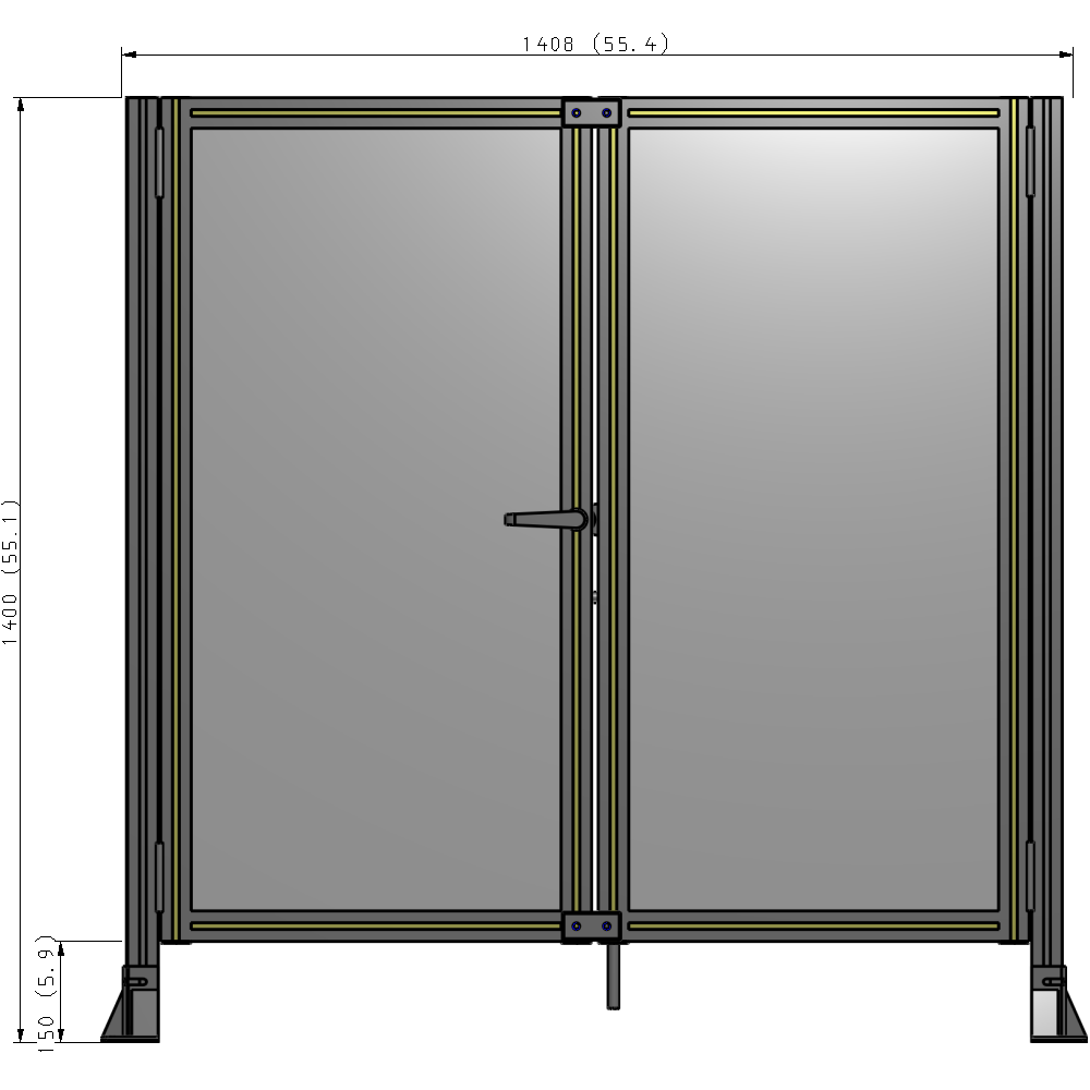 J4-1400-1400-0150-TYPTA GUARDING PANEL 1400MM TALL X 1400MM WIDE 1/4'' POLYCARBONATE