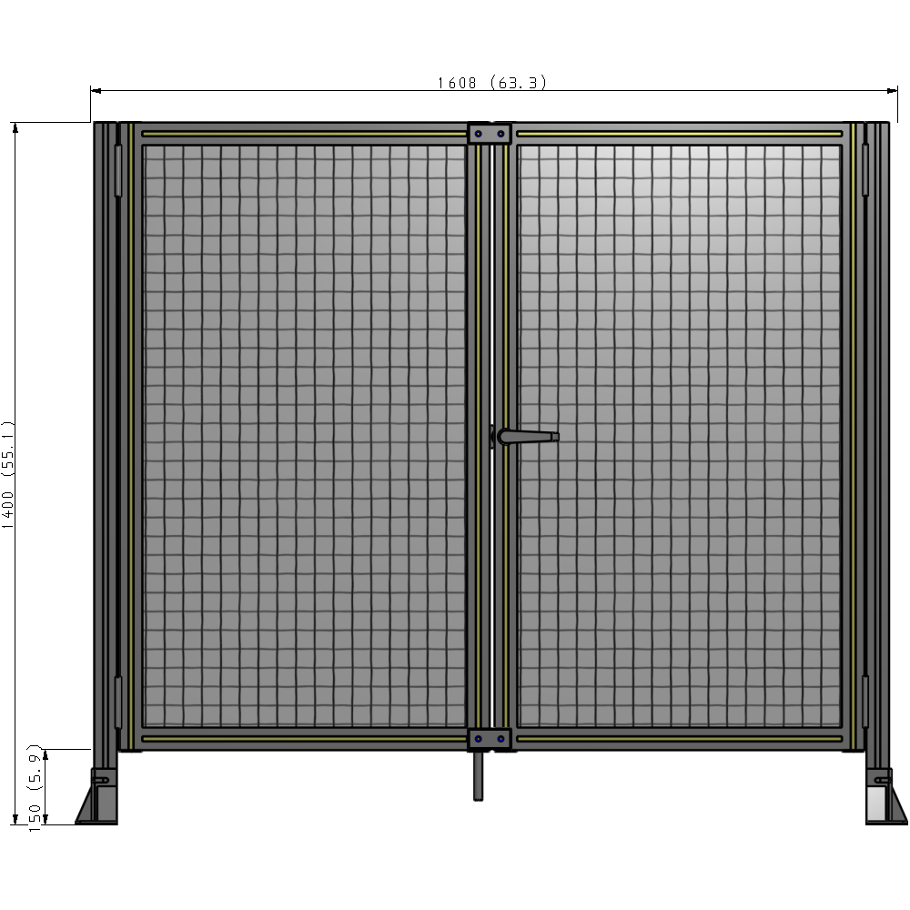 J4-1400-1600-0150-UYMTK GUARDING PANEL 1400MM TALL X 1600MM WIDE 1" MESH