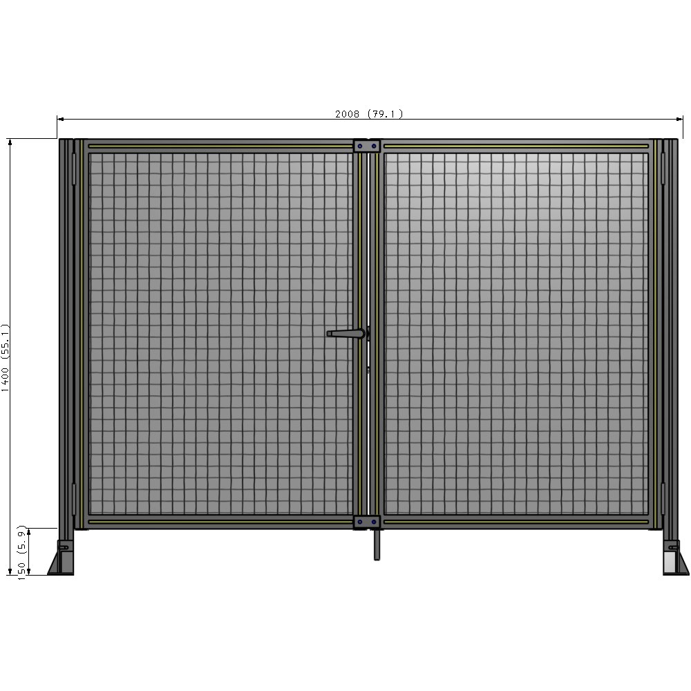 J4-1400-2000-0150-TYMTA GUARDING PANEL 1400MM TALL X 2000MM WIDE 1" MESH