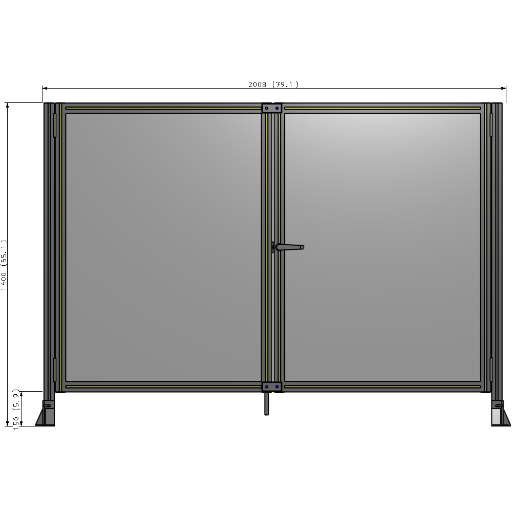 J4-1400-2000-0150-UYPTK GUARDING PANEL 1400MM TALL X 2000MM WIDE 1/4'' POLYCARBONATE
