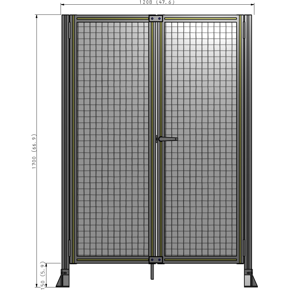 J4-1700-1200-0150-UYMTA GUARDING PANEL 1700MM TALL X 1200MM WIDE 1" MESH