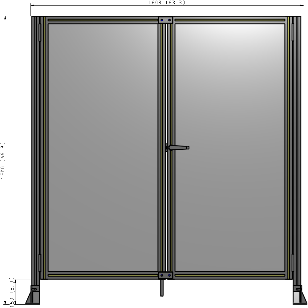J4-1700-1600-0150-UYPTA GUARDING PANEL 1700MM TALL X 1600MM WIDE 1/4'' POLYCARBONATE