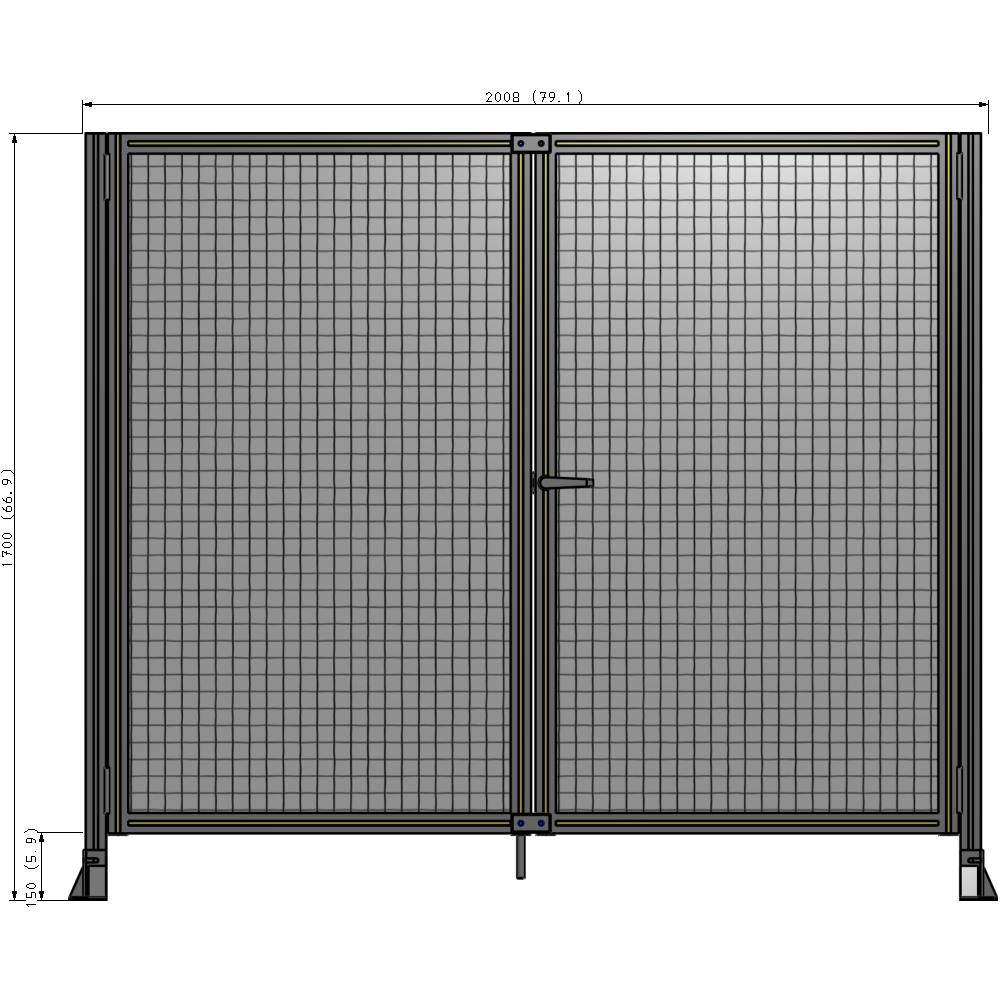 J4-1700-2000-0150-UYMTK GUARDING PANEL 1700MM TALL X 2000MM WIDE 1" MESH