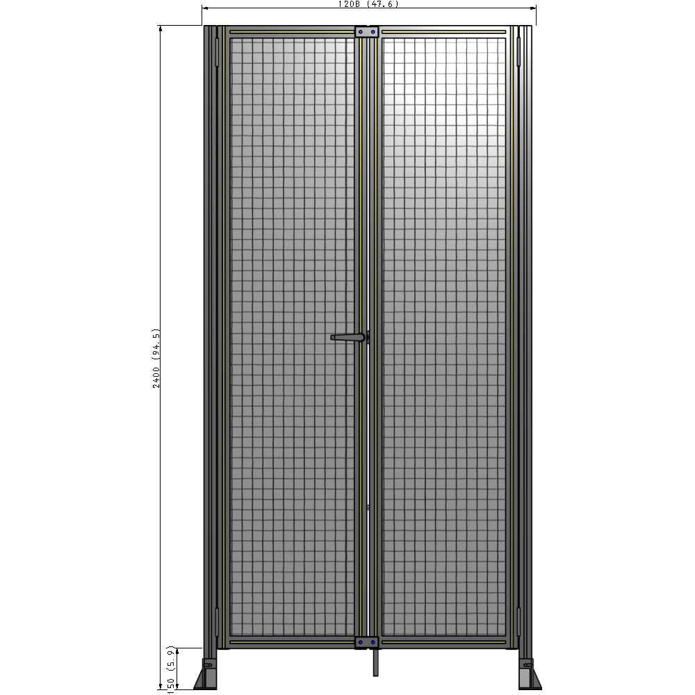 J4-2400-1200-0150-TYMTK GUARDING PANEL 2400MM TALL X 1200MM WIDE 1" MESH