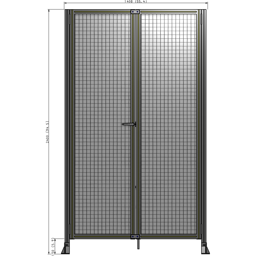 J4-2400-1400-0150-TYMTA GUARDING PANEL 2400MM TALL X 1400MM WIDE 1" MESH