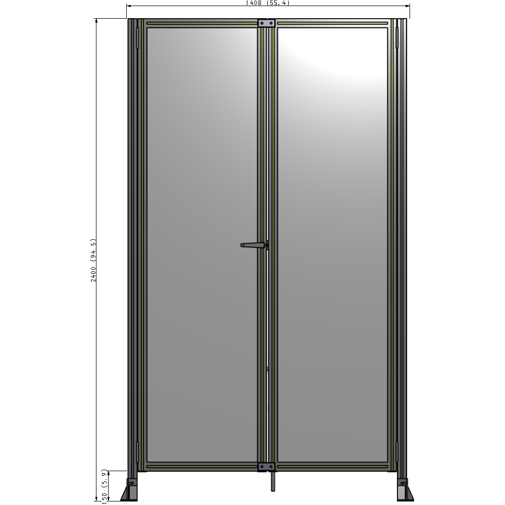 J4-2400-1400-0150-TYPTK GUARDING PANEL 2400MM TALL X 1400MM WIDE 1/4'' POLYCARBONATE