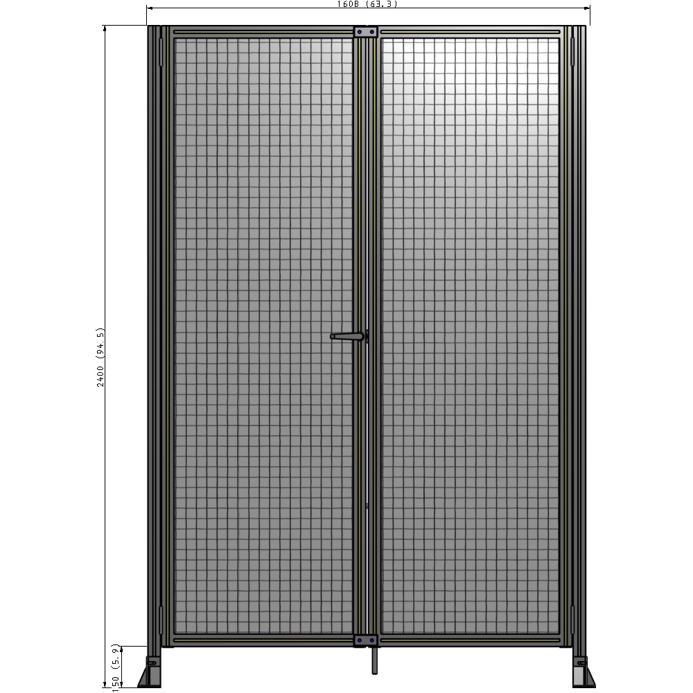 J4-2400-1600-0150-TYMTA GUARDING PANEL 2400MM TALL X 1600MM WIDE 1" MESH