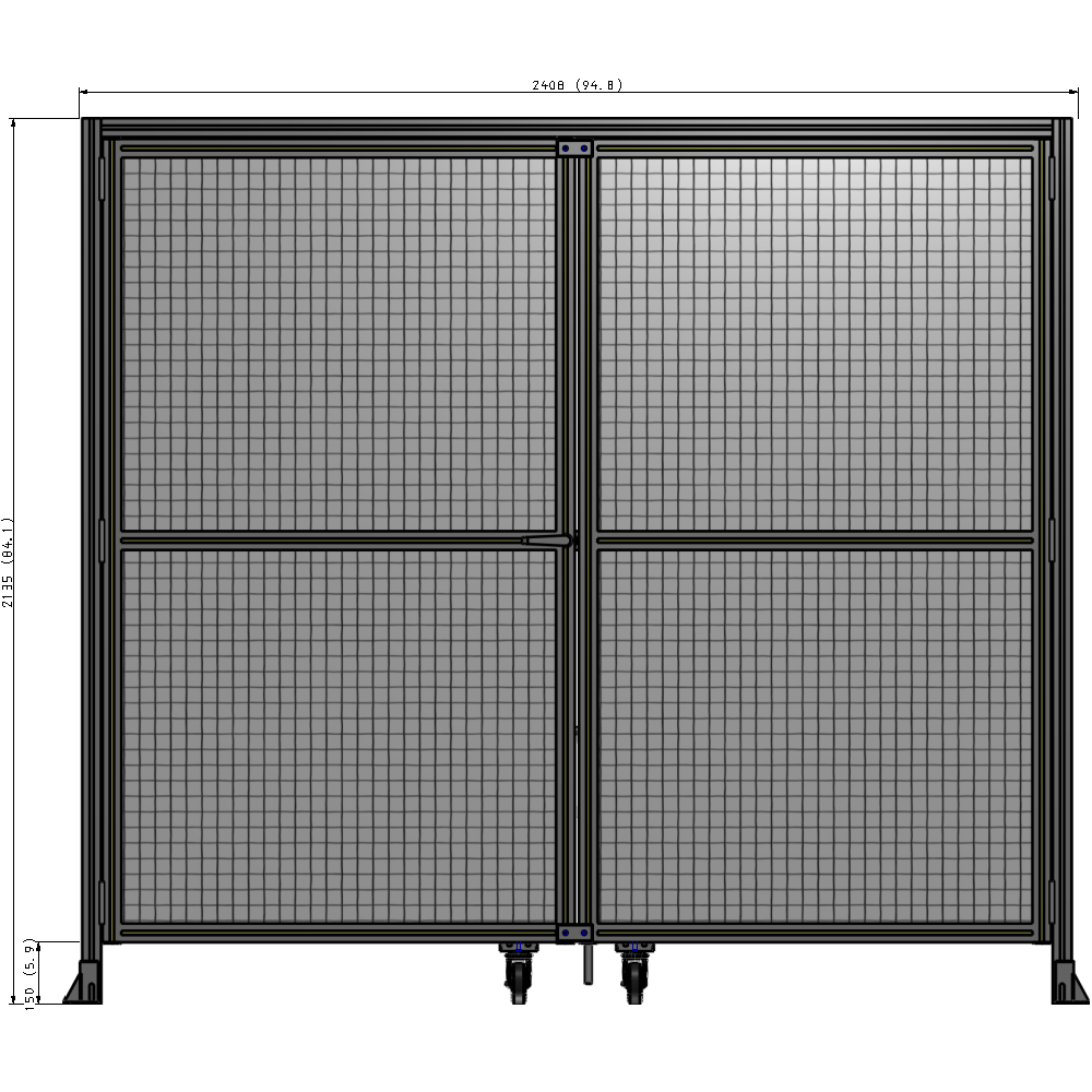 J5-2135-2400-0150-TYMTA GUARDING PANEL 2135MM TALL X 2400MM WIDE 1" MESH