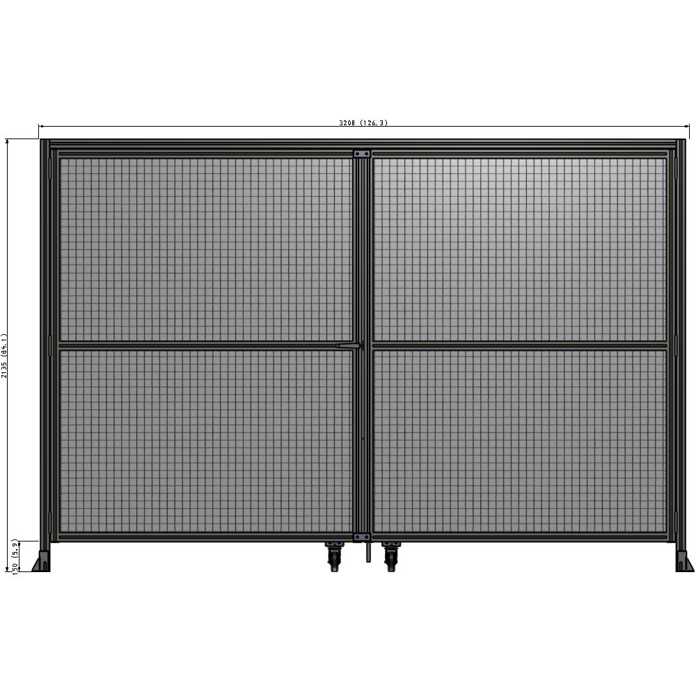 J5-2135-3200-0150-TYMTA GUARDING PANEL 2135MM TALL X 3200MM WIDE 1" MESH
