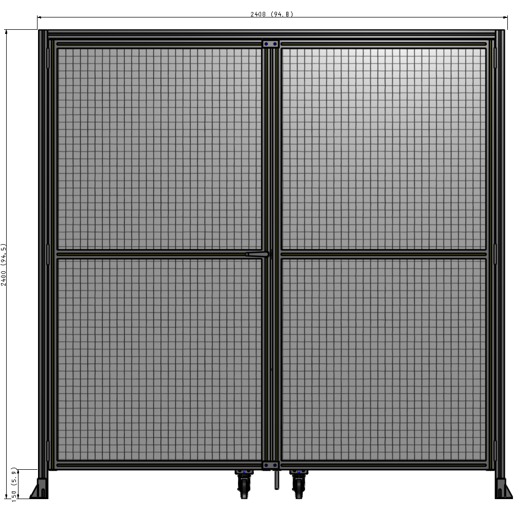 J5-2400-2400-0150-TYMTA GUARDING PANEL 2400MM TALL X 2400MM WIDE 1" MESH