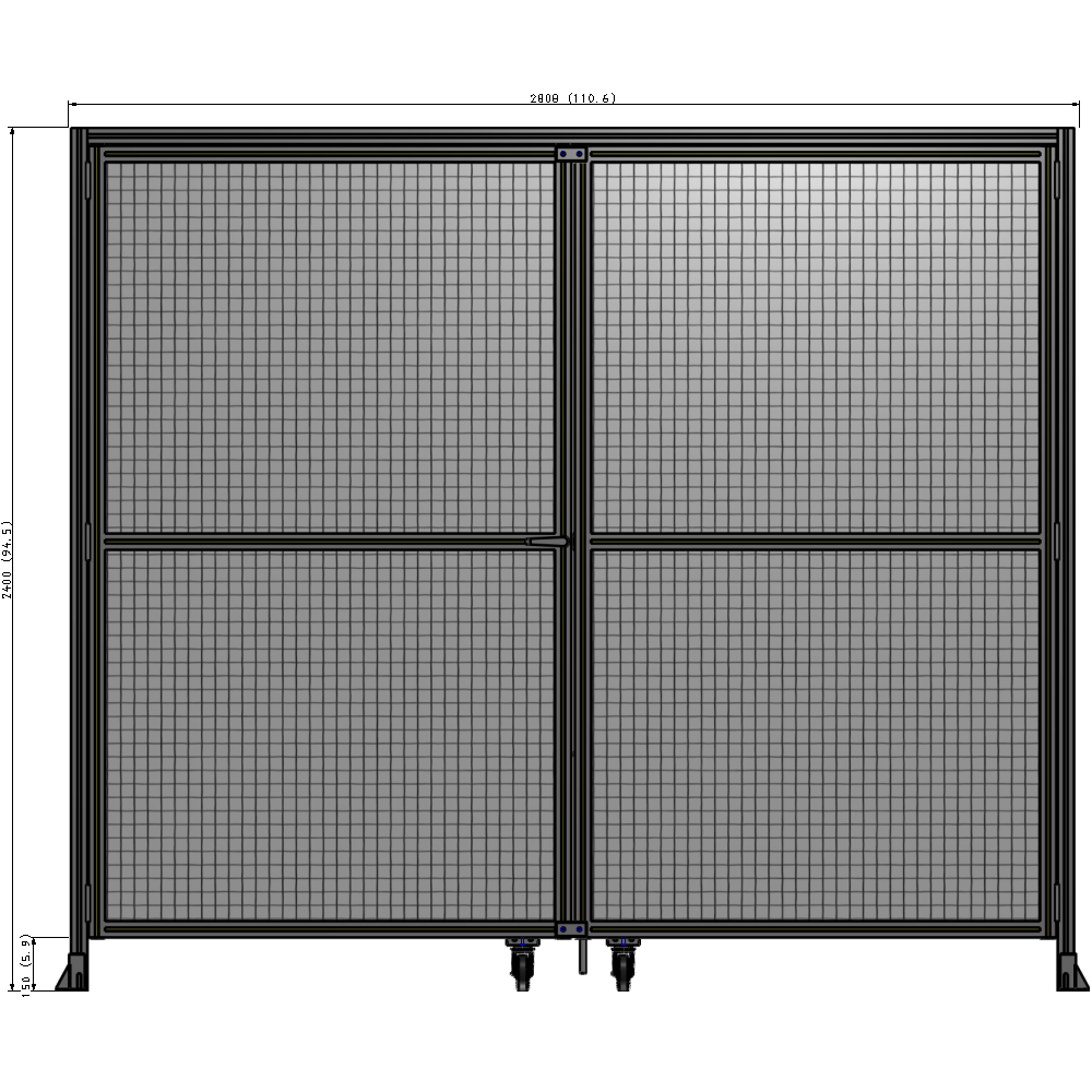 J5-2400-2800-0150-TYMTA GUARDING PANEL 2400MM TALL X 2800MM WIDE 1" MESH