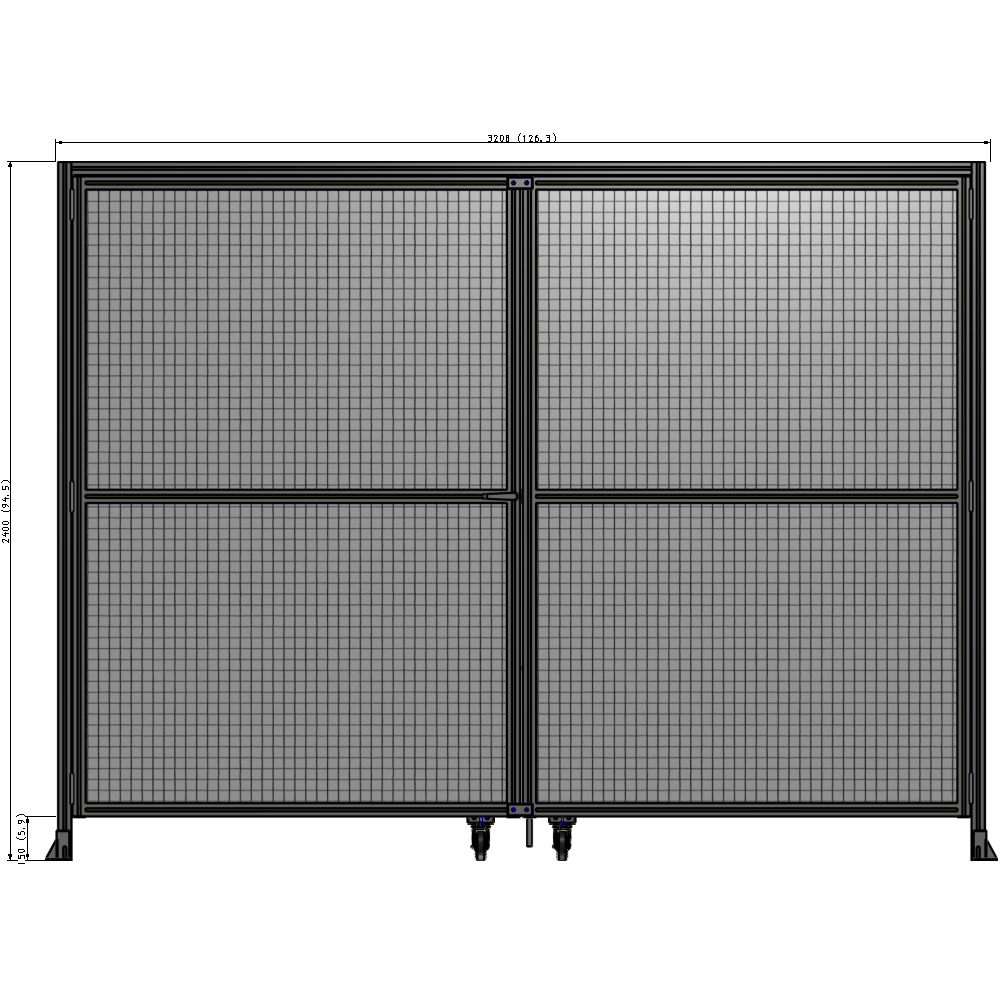 J5-2400-3200-0150-TYMTA GUARDING PANEL 2400MM TALL X 3200MM WIDE 1" MESH