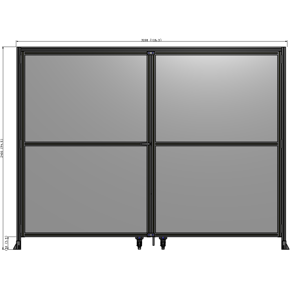 J5-2400-3200-0150-TYPTK GUARDING PANEL 2400MM TALL X 3200MM WIDE 1/4'' POLYCARBONATE