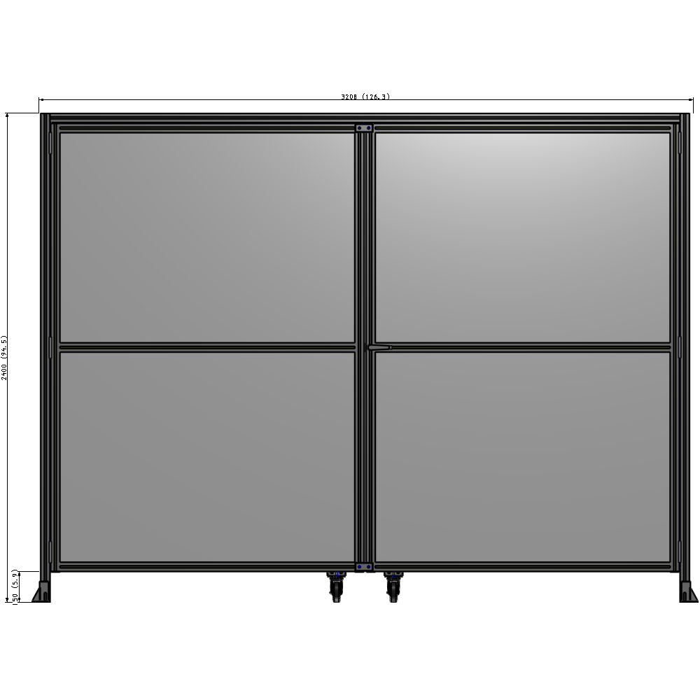 J5-2400-3200-0150-UYPTK GUARDING PANEL 2400MM TALL X 3200MM WIDE 1/4'' POLYCARBONATE