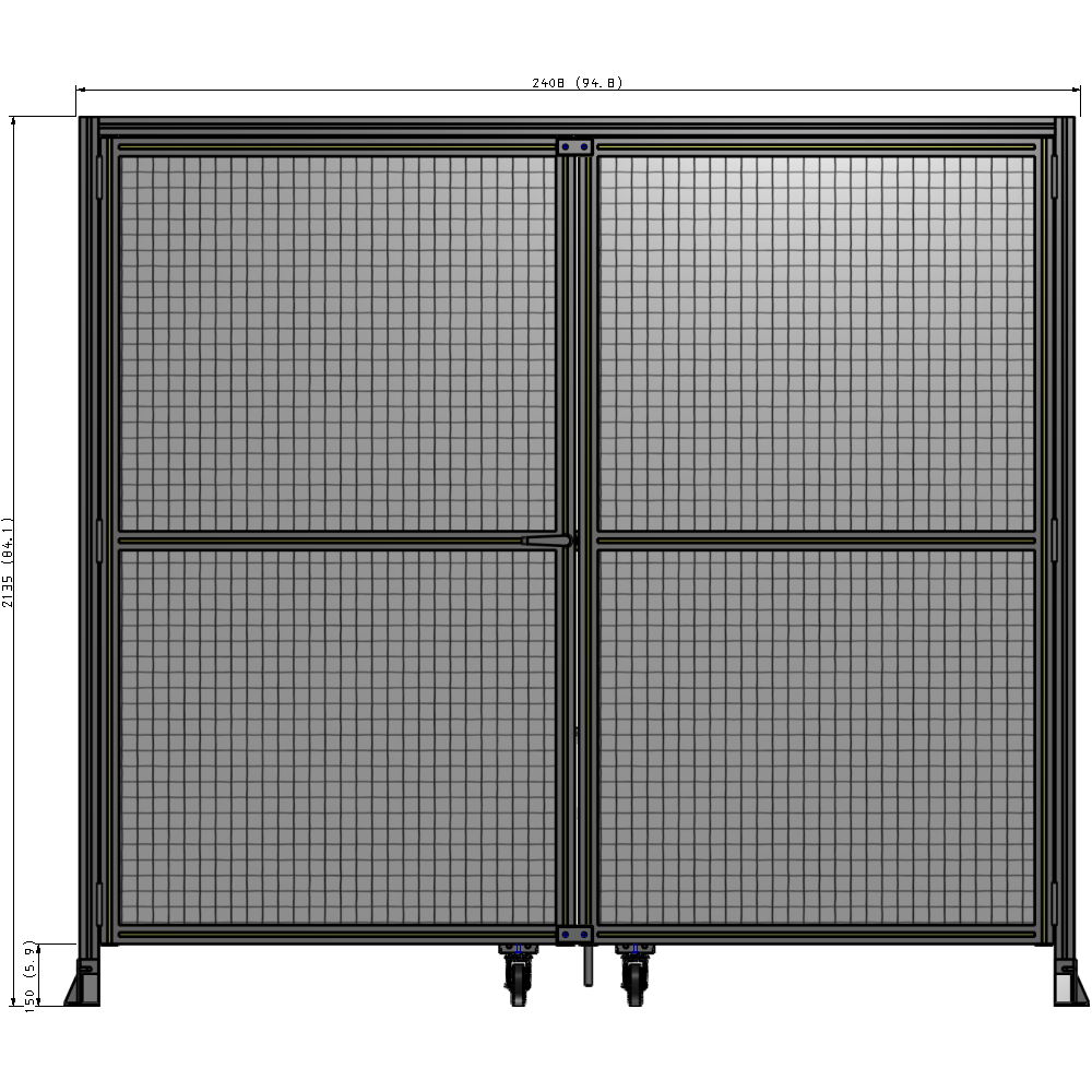 J7-2135-2400-0150-TYMTA GUARDING PANEL 2135MM TALL X 2400MM WIDE 1" MESH