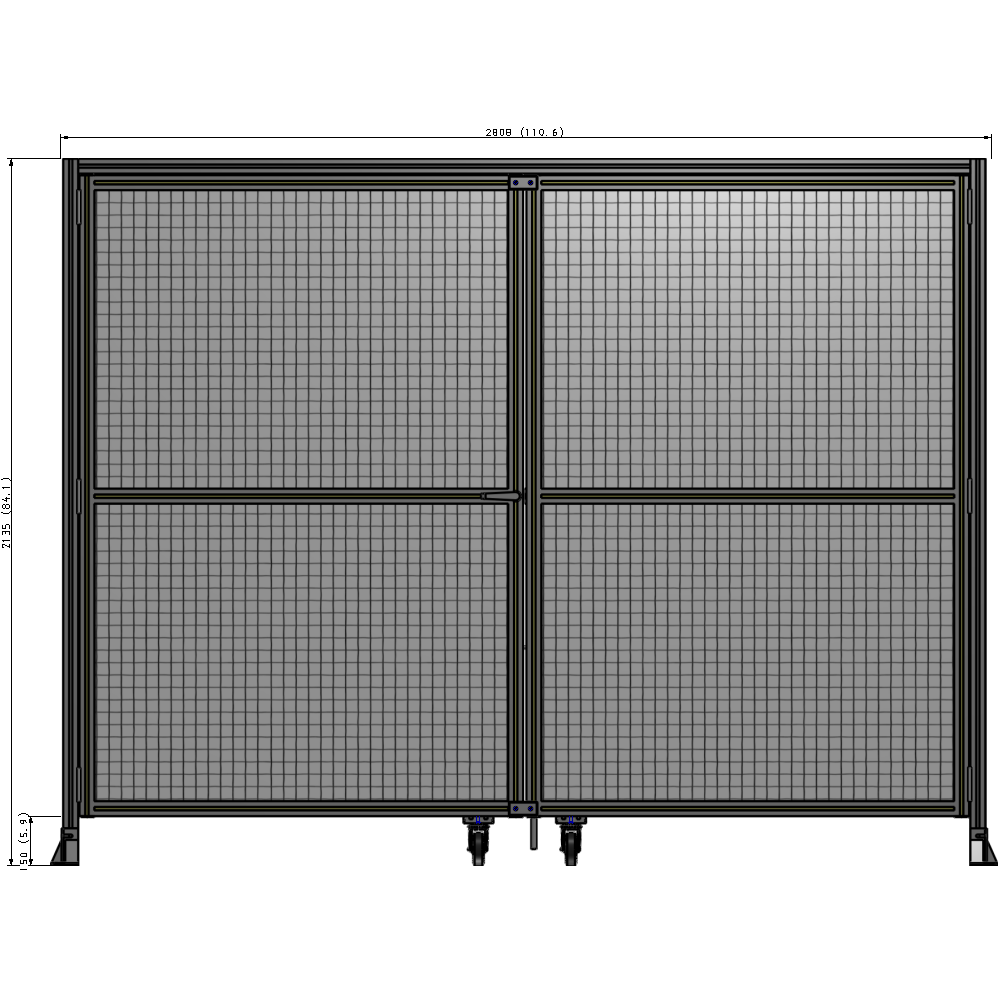 J7-2135-2800-0150-TYMTA GUARDING PANEL 2135MM TALL X 2800MM WIDE 1" MESH