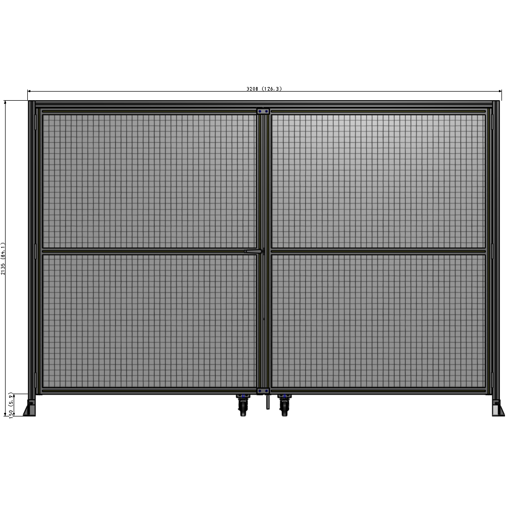 J7-2135-3200-0150-TYMTA GUARDING PANEL 2135MM TALL X 3200MM WIDE 1" MESH