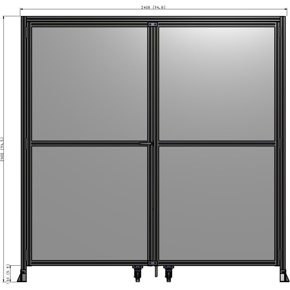 J7-2400-2400-0150-TYPTK GUARDING PANEL 2400MM TALL X 2400MM WIDE 1/4'' POLYCARBONATE