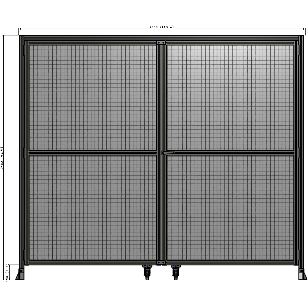 J7-2400-2800-0150-UYMTA GUARDING PANEL 2400MM TALL X 2800MM WIDE 1" MESH