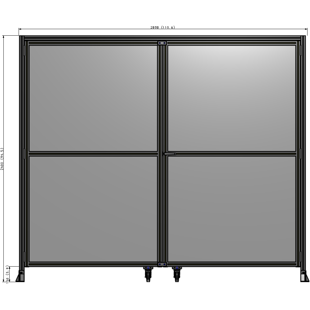 J7-2400-2800-0150-UYPTK GUARDING PANEL 2400MM TALL X 2800MM WIDE 1/4'' POLYCARBONATE