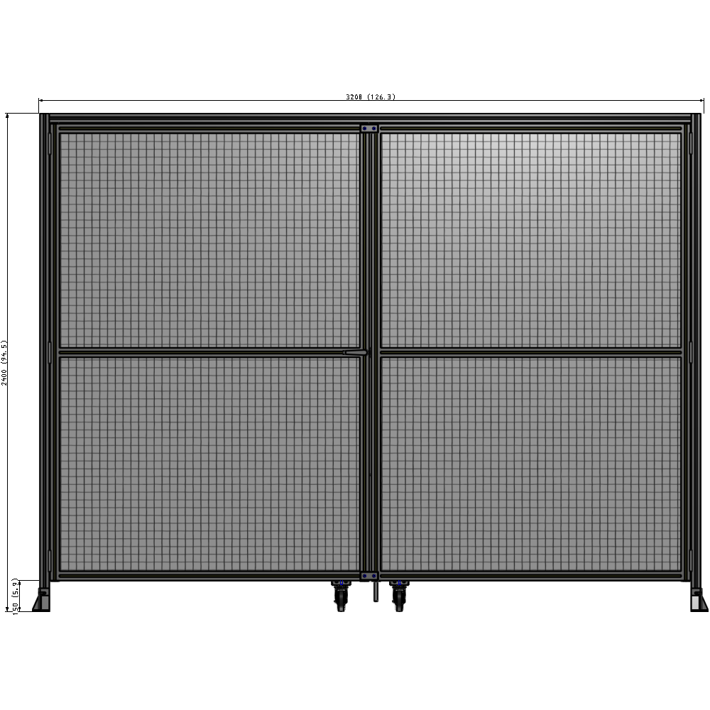 J7-2400-3200-0150-TYMTA GUARDING PANEL 2400MM TALL X 3200MM WIDE 1" MESH