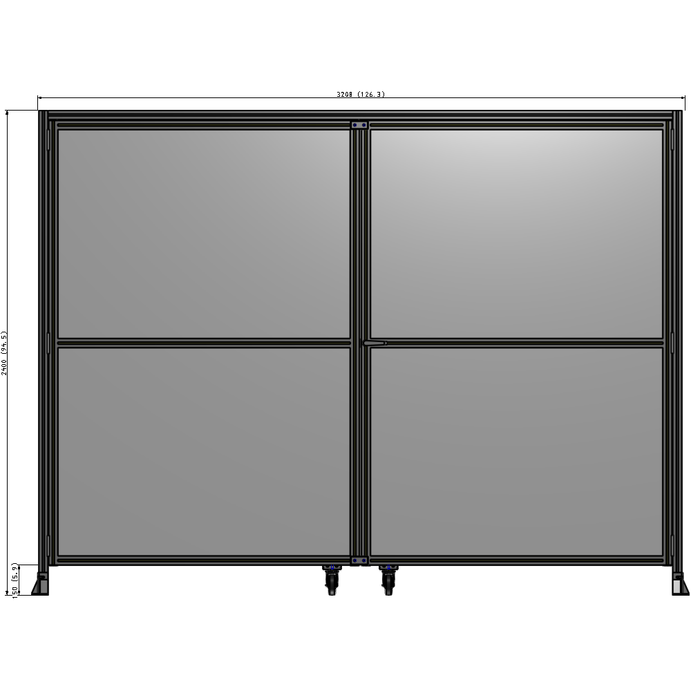 J7-2400-3200-0150-UYPTK GUARDING PANEL 2400MM TALL X 3200MM WIDE 1/4'' POLYCARBONATE