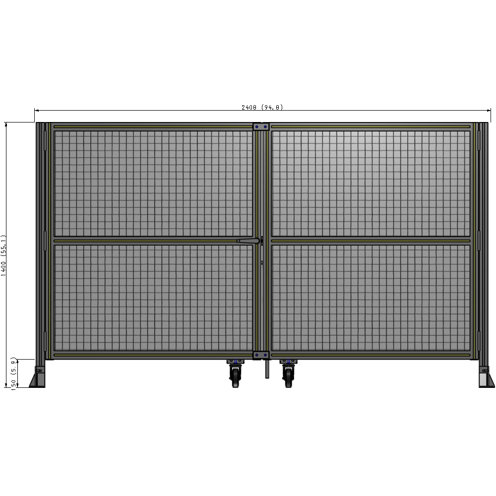 J8-1400-2400-0150-TYMTA GUARDING PANEL 1400MM TALL X 2400MM WIDE 1" MESH