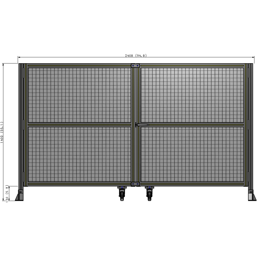 J8-1400-2400-0150-UYMTA GUARDING PANEL 1400MM TALL X 2400MM WIDE 1" MESH