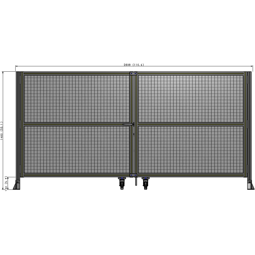 J8-1400-2800-0150-TYMTA GUARDING PANEL 1400MM TALL X 2800MM WIDE 1" MESH