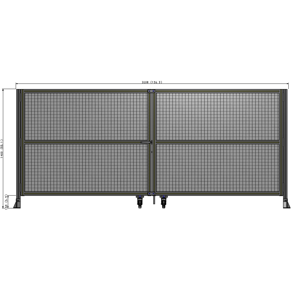 J8-1400-3200-0150-TYMTA GUARDING PANEL 1400MM TALL X 3200MM WIDE 1" MESH