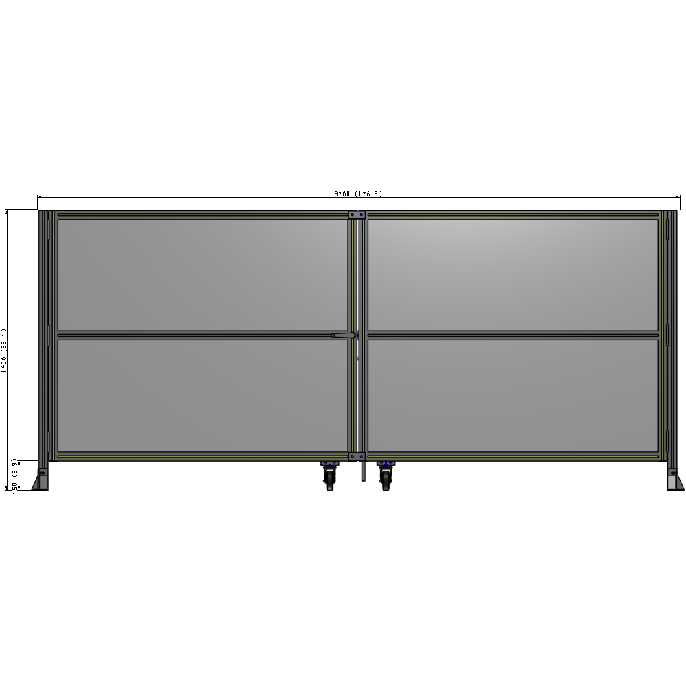 J8-1400-3200-0150-TYPTA GUARDING PANEL 1400MM TALL X 3200MM WIDE 1/4'' POLYCARBONATE