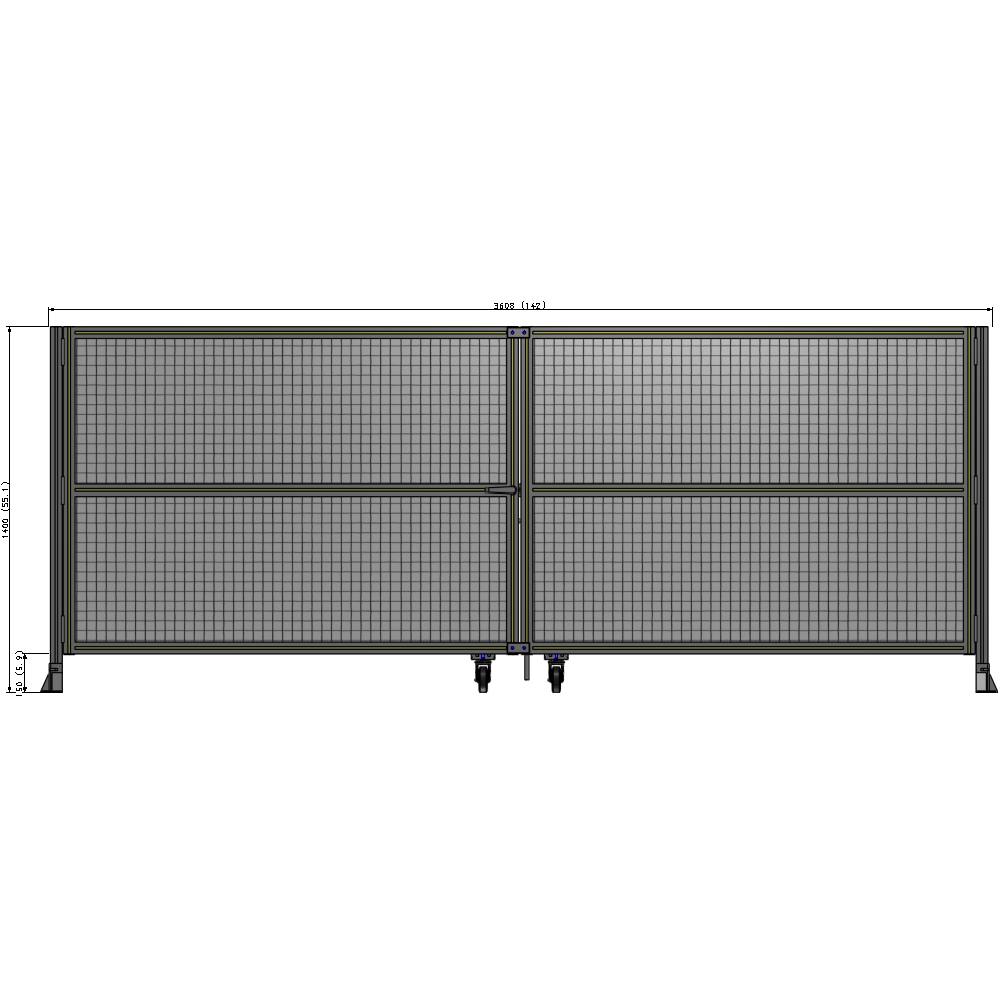 J8-1400-3600-0150-TYMTK GUARDING PANEL 1400MM TALL X 3600MM WIDE 1" MESH