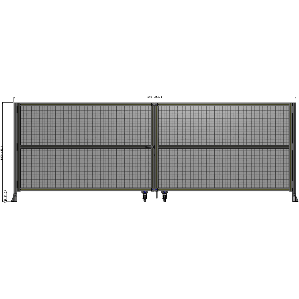 J8-1400-4000-0150-TYMTA GUARDING PANEL 1400MM TALL X 4000MM WIDE 1" MESH